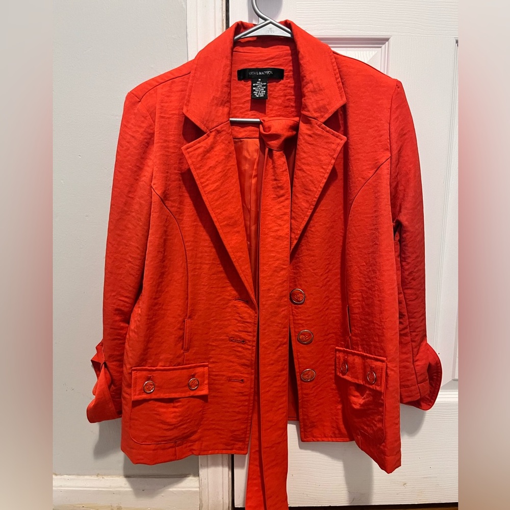 89th & Madison Fiery Orange Blazer
